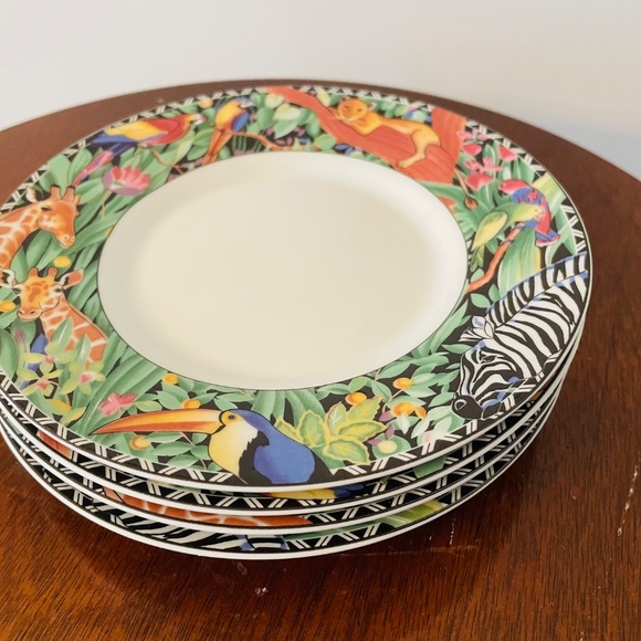 Sakura 'Magic Jungle' decorative plates, Vintage Animal Dessert/saucer plates - Picture 3 of 9